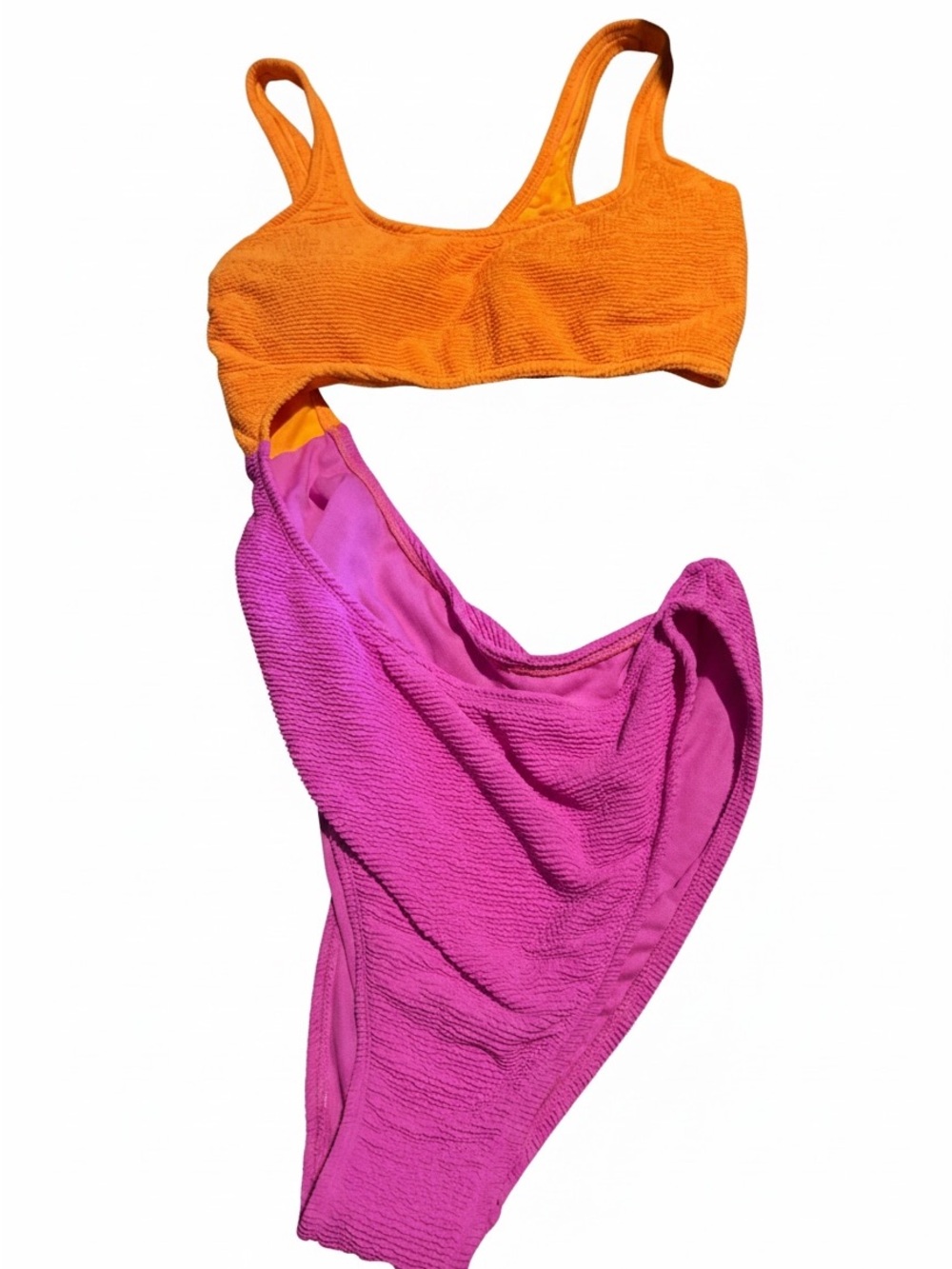 Wild Fable Orange & Hot Pink Asymmetrical Monokini Size Medium